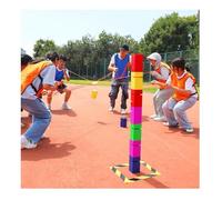 ARHEORMUH Team Building Tower Games for Work, Outdoor Group Activity Teamwork Games for School Classroom Enterprise Training(Yellow,8PCS)