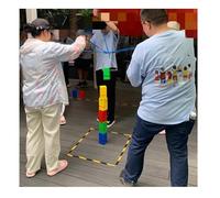 ARHEORMUH Team Tower Games for Work, Adults Outdoor Activities Teamwork Party Fun Game for Office School Group(Multi-colored,8PCS)