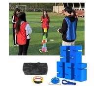 ARHEORMUH Teamwork Block Stacking Tower Game Kit for Indoor Outdoor Team Building, Office Icebreakers, Adult Work Group Activities(Blue,5PCS)