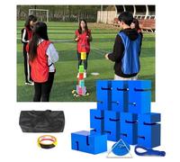 ARHEORMUH Teamwork Block Stacking Tower Game Kit for Indoor Outdoor Team Building, Office Icebreakers, Adult Work Group Activities(Blue,8PCS)