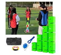ARHEORMUH Teamwork Block Stacking Tower Game Kit for Indoor Outdoor Team Building, Office Icebreakers, Adult Work Group Activities(Green,10PCS)