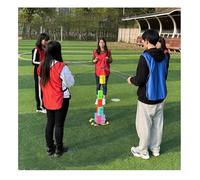 ARHEORMUH Teamwork Building Tower Game,Indoor/Outdoor Group Collaboration Fun Games,Field Day Games for Adults and Family(Multi-colored,10PCS)