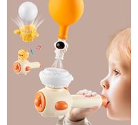 ARHEQI Breathing Exerciser Toys for Kids, Sensory Toys with Whistle, Floating Blow Pipe Balls, Balloon Launcher Toy, Blow Toys, Autism Toys - Yellow