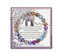 ARHTF Elephant Bracelet for Women Never Forget How Wildly Capable You Are Elephant Jewelry Elephant Gifts for Women Good Luck Gifts for Women, Stone, no gemstone
