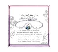 ARHTF Mustard Seed Jewelry Mustard Seed Bracelet Christian Gifts for Women Cross Mustard Seed Bracelet Move Mountains Faith of A Mustard Seed Inspirational Gifts for Women, 1, Silver, stainless