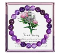 ARHTF Thistle Blessing Sassenach Gift Scottish Thistle Bracelet Thistle Charm Thistle Flower Jewelry,Scottish Thistle Jewelry for Women, 5.5 UK, Stone, no gemstone