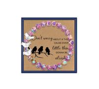 ARHTF Three Little Birds Bracelet for Women Every Little Thing Is Gonna Be Alright Inspirational Bird Gifts for Bird Lover, M, Stone, no gemstone