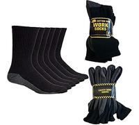 ARI Traders WORK SOCKS Men's Size 6-12 Thick Breathable Socks Heavy Duty Reinforced Heel For Steel Toe Boots-(5 Pair Black)