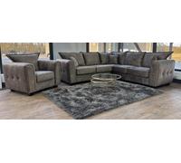 Aria 2C2 Large Corner Brown With Armchair Sofa Set Fullback