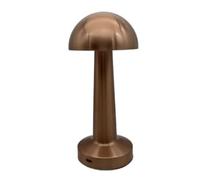 Aria Asia Mushroom LED Table Lamp, Touch Dimmer Rechargeable Night Light with 3 Colour Modes, Portable Cordless Bedside Lamp for Bedroom, Living Room, Home Decor, Gift (Red Copper)