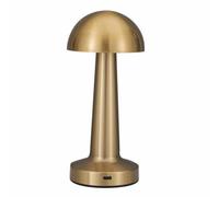 Aria Asia Mushroom LED Table Lamp, Touch Dimmer Rechargeable Night Light with 3 Colour Modes, Portable Cordless Bedside Lamp for Bedroom, Living Room, Home Decor, Gift (Gold)