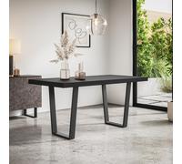 More4Homes Aria 4-6 Seater Dining Table Modern Black Table Top W Black Legs
