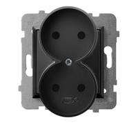 ARIA Double Socket Black Metallic GP-2UR/m/33
