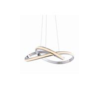 Aria Integrated LED Pendant Chrome Effect Plate & Matt White Silicone 1 Light Dimmable IP20 Netlighting Grey One Size