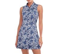 Aria Luxe Tennis Dress for Women Sleeveless Golf Dresses with Shorts and Pockets Ruffle Zip Up Stand Collar Golf Outfits(Ink-wash Painting,M)