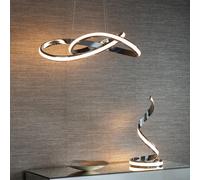 Netlighting Aria Integrated Led Pendant Chrome Effect Plate & Matt White Silicon