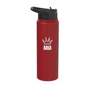 Aria Queen Crown - Custom First Name Birthday #1 Winner Stainless Steel Insulated Water Bottle