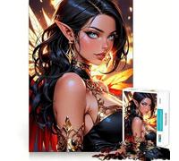 Aria - Stunning Tiefling Girl Hard Jigsaw Puzzle for Adults 1000 Pieces Restful Game Smooth Joint Family Bond Art Decor (38x52cm)