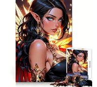 Aria - Stunning Tiefling Girl Hard Jigsaw Puzzle for Adults 1000 Pieces Restful Game Smooth Joint Family Bond Art Decor (38x52cm)