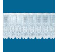 Aria White Faux Macrame Lace Cafe Net Curtain Sold By The Metre 24" (60cm)