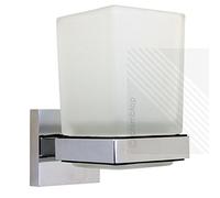 Arian Bathroom Accessory | Arian 'Pro' Frosted Glass Tumbler with Chrome Holder