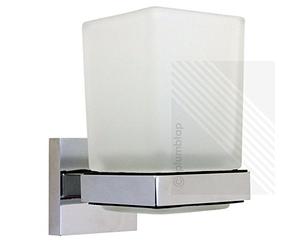 Arian Bathroom Accessory | Arian 'Pro' Frosted Glass Tumbler with Chrome Holder