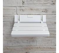 Arian EcoSpaⓇ Comfort Bathroom Mobility Aid | Wall Mounted Folding Shower Seat Stool in White | Max. 130kgs/20st