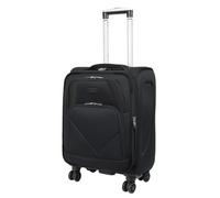 ARIANA® 20" Cabin Suitcase 55x39x25cm Expandable, Lightweight Soft Shell Carry On Luggage, 4 Wheel Spinner, Combination Lock, Telescopic Handle Travel Bag (Solid Black)