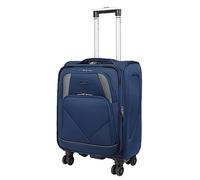 ARIANA® 20" Cabin Suitcase 55x39x25cm Expandable, Lightweight Soft Shell Carry On Luggage, 4 Wheel Spinner, Combination Lock, Telescopic Handle Travel Bag (Navy)