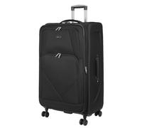 ARIANA® 29" Large Suitcase Expandable Lightweight Soft Shell Hold Luggage, 4 Wheel Spinner, Combination Lock, Telescopic Handle, Checked Travel Bag (Solid Black)