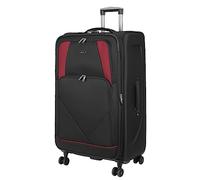 ARIANA® 29" Large Suitcase Expandable Lightweight Soft Shell Hold Luggage, 4 Wheel Spinner, Combination Lock, Telescopic Handle, Checked Travel Bag (Black)