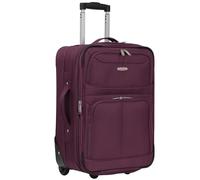 ARIANA Cabin Suitcase Lightweight Carry On Luggage Trolley Travel Bag 10Kg Hand Luggage 2 Wheels - 55x38x23cm (Burgundy, 21" Small (Cabin Size))