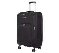 ARIANA® Expandable Medium Suitcase 26” Lightweight Soft Shell Luggage 4 Wheel Spinner Travel Case with Combination Lock Telescopic Handle RT905 (Solid Black, 26" Medium (H73xW44xD29 cm))