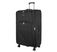 ARIANA® Extra Large Expandable Suitcase 32” Lightweight Soft Shell Luggage 4 Wheel Spinner Travel Case with Combination Lock Telescopic Handle RT905 (Solid Black, 32" XLarge (H88xW50xD33 cm))