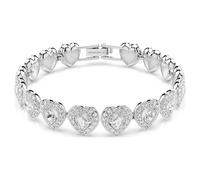 Swarovski Ariana Grande x Tennis bracelet, Mixed cuts, Heart, White, Rhodium plated