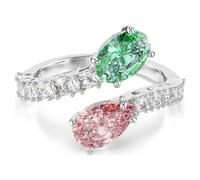 Ariana Grande x Swarovski open ring, Mixed cuts, Multicoloured, Rhodium plated