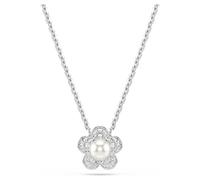 Ariana Grande x Swarovski pendant, Crystal pearl, Round cut, Flower, White, Rhodium plated