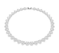 Swarovski Ariana Grande x Tennis necklace, Mixed cuts, Heart, White, Rhodium plated
