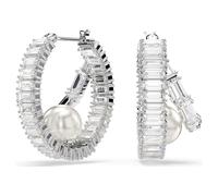 Ariana Grande x Swarovski White Rhodium Plated Crystal & Pearl Hoop Earrings
