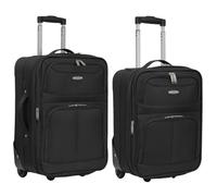 Ariana® Lightweight Hand Luggage Cabin Size Trolley Suitcase Carry On Travel Bag (Black, 2 Pcs Set (18" + 21"))