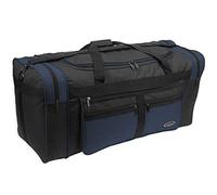 ARIANA Lightweight Holdall Duffle Cargo Travel Cabin Gym Bag - 2002 (Small 21" (L55xW25xH29 cm), Black - Navy)
