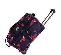 ARIANA Lightweight Luggage Wheeled Trolley Holdall Suitcase Duffle Bag Travel Bag 302-P (Small - 20"(H52xW32xD30cm), Navy)