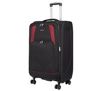ARIANA® Medium Suitcase Expandable Lightweight Soft Shell Hold Luggage, 4 Wheel Spinner, Combination Lock, Telescopic Handle, Checked Travel Suitcase Medium (Black)