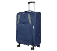 ARIANA® Medium Suitcase Expandable Lightweight Soft Shell Hold Luggage, 4 Wheel Spinner, Combination Lock, Telescopic Handle, Checked Travel Suitcase Medium (Navy)
