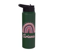 Ariana Name Personalized Funny Women Pink Rainbow Ariana Stainless Steel Insulated Water Bottle