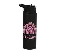 Ariana Name Personalized Funny Women Pink Rainbow Ariana Stainless Steel Insulated Water Bottle