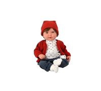 ARIAS -Elegance Doll 45cm IRIA with 14 Sound Dress with Red and Blue Corduroy Set includes pacifier toy kids all ages (ARI65396)