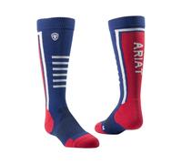 ARIAT 2025 Junior Ariattek Slimline Performance Sock - Navy/Red