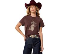 ARIAT 2026 Womens Rebel with A Cause T-Shirt - Chocolate Plum