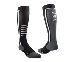 ARIAT AriatTek Slimline Performance Socks - Black/Sleet